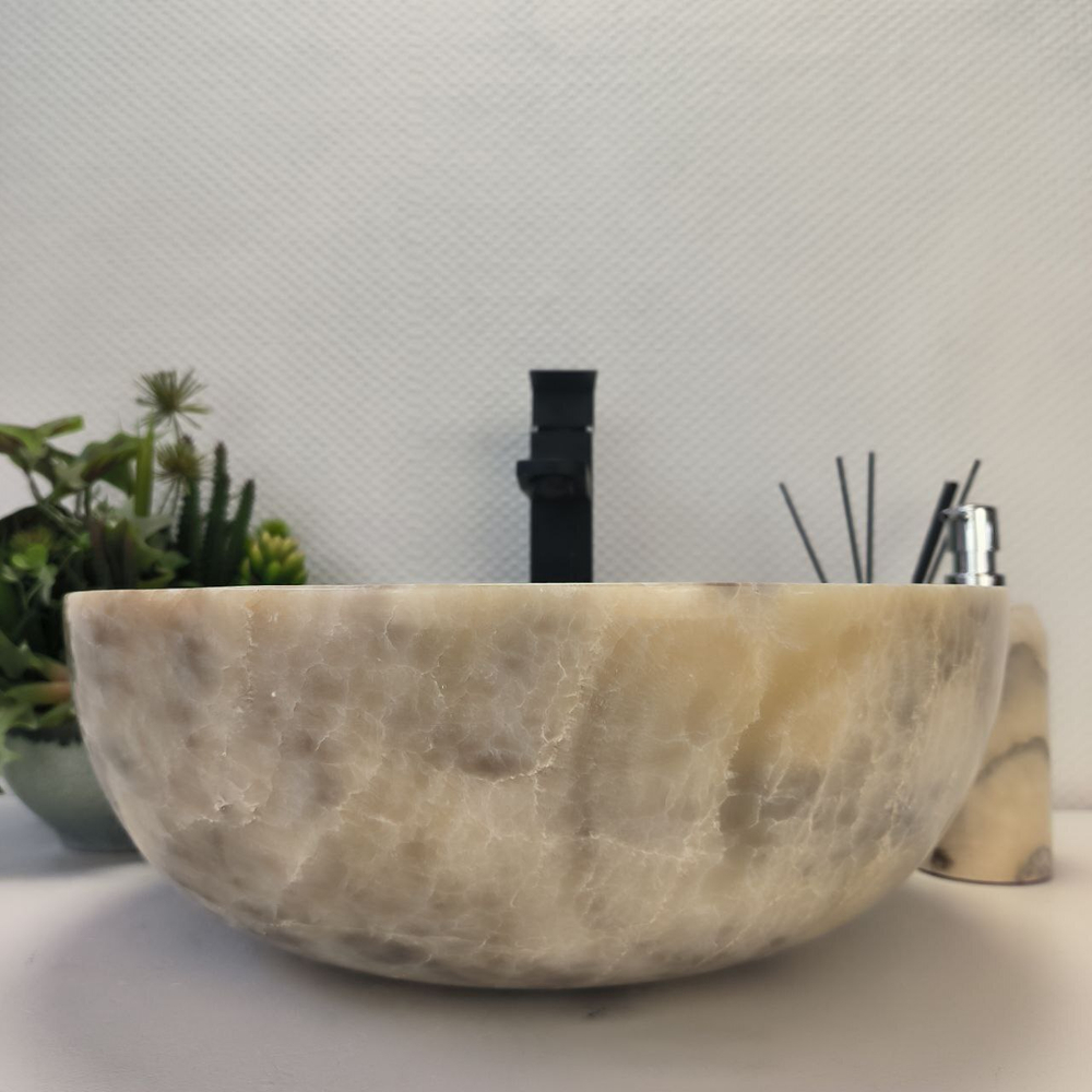 Раковина из оникса Bowl Grey TinLip BO-62939 40*40*15 140