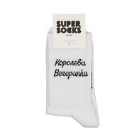 Носки SUPER SOCKS Королева вечеринки, белый