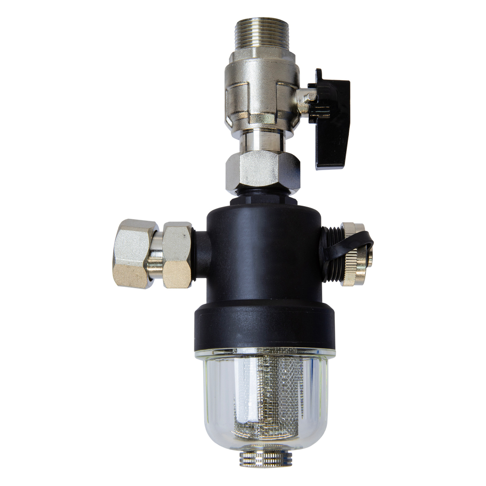 Фильтр самоочищающийся магнитный 3/4'' вн/вн дешламатор для котла, с прозрачн. колбой VRT