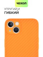 Чехол BROSCORP для Apple iPhone 13 оптом (арт. IP13-CARBONE-ORANGE)