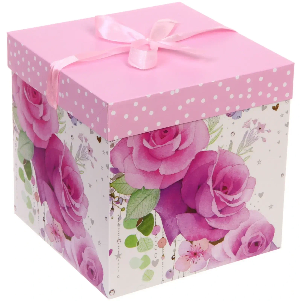 Коробка подарочная «Цветочная нежность» 22*22*22 см, микс