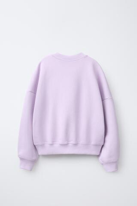 ZARA ТОЛСТОВКА С ВЫРЕЗАМИ, ЦВЕТ МАЛЬВЫ