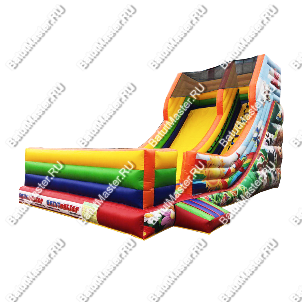 Детский надувной батут-горка "Радужный спуск" 10*5*6 м