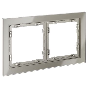 Рамка стеклянная VOLTUM S70 на 2 поста, (шелк, стекло)