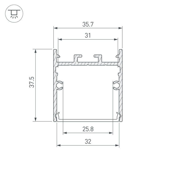 Профиль Arlight SL-Line-3638-LW-2000 Anod 038362