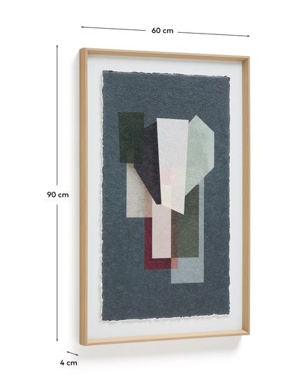 Картина Veluni из переработанной бумаги разноцветная 60 x 90 см