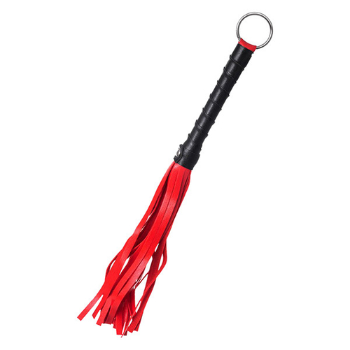 Красно-черный флоггер 28см ToyFa Anonymo Mini Flogger 310003