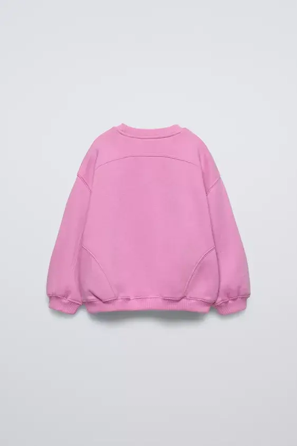 ZARA ОДНОТОННАЯ ТОЛСТОВКА С НАДПИСЬЮ, ТЕМНО-РОЗОВЫЙ