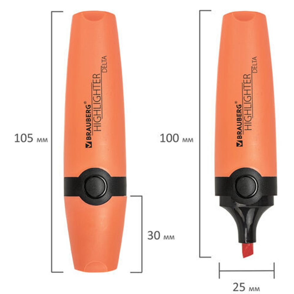 Набор текстовыделителей 24 ЦВЕТА на подставке, BRAUBERG "DELTA", 15 пастельных цветов + 9 неоновых цветов, линия 1-5 мм, 152506