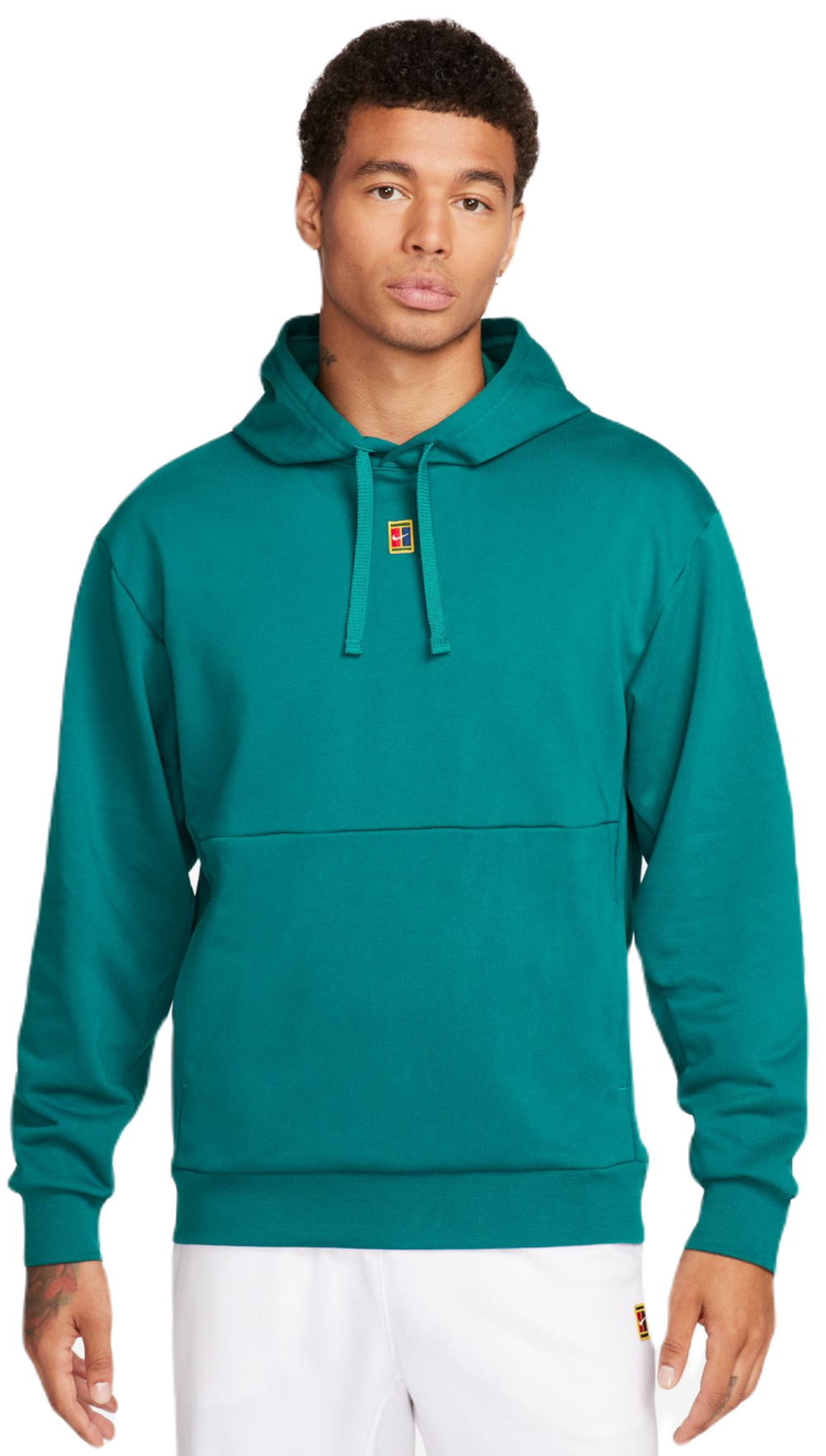 Мужская теннисная кофта Nike Court Fleece Tennis Hoodie - geode teal