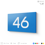 Табличка с номером 46 на дверь квартиры, для офиса, кабинета, аудитории, склада, голубая 120х70 мм, Айдентика Технолоджи