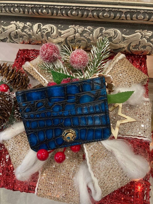 Картхолдер Stefano Ricci из кожи крокодила