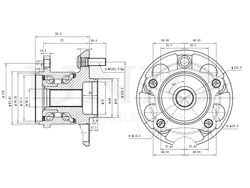 Ступица задняя (без ABS) UNIO HUB-20133