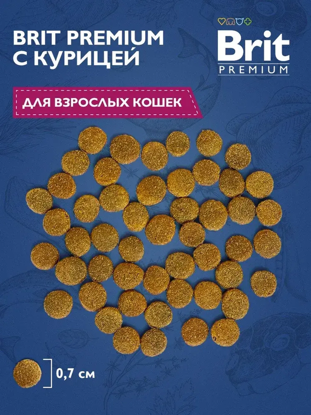 Сухой корм для кошек Brit Premium Cat 0,4кг Adult Chicken курица