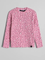 Лонгслив базовый для девочки с принтом