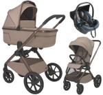 Детская коляска 3 в 1 Espiro Clodi и автокресло Pi Gray blue 09 stylish beige