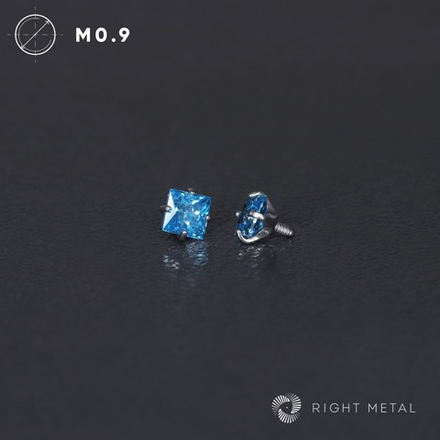 Cubic Zirconia Square Aqua