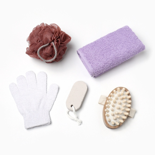 Подарочный набор «Этель. Отдохни», полотенце 35×60 см, мочалка, пемза