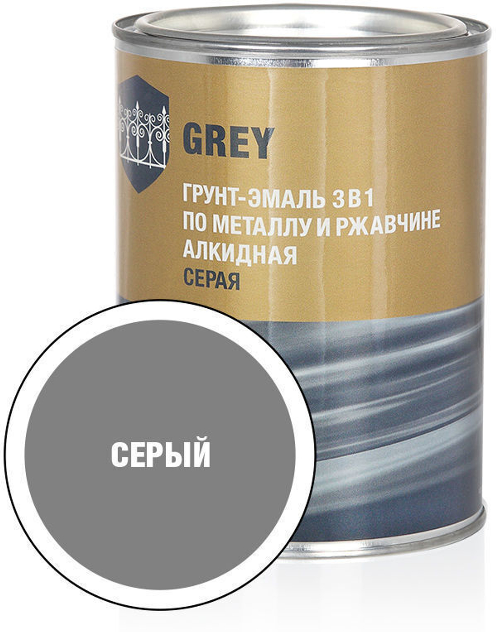Грунт-эмаль по ржавчине 3в1 СТАНДАРТ серая(0,8кг)