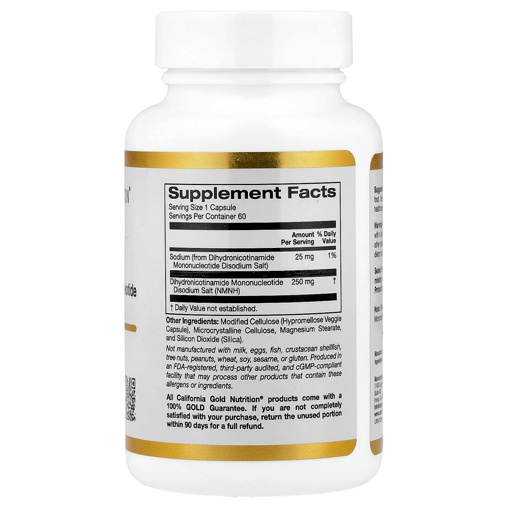 California Gold Nutrition, NMNH, 250 мг, 60 растительных капсул