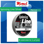Монофильная леска для рыбалки Momoi Spinning Line Silver 0,18 мм, 4,0 кг, 100 м, серебряная, 1 штука. Товар уцененный