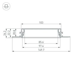 Профиль SL-LINIA97-FANTOM-2000 ANOD (Arlight, Алюминий) 034987