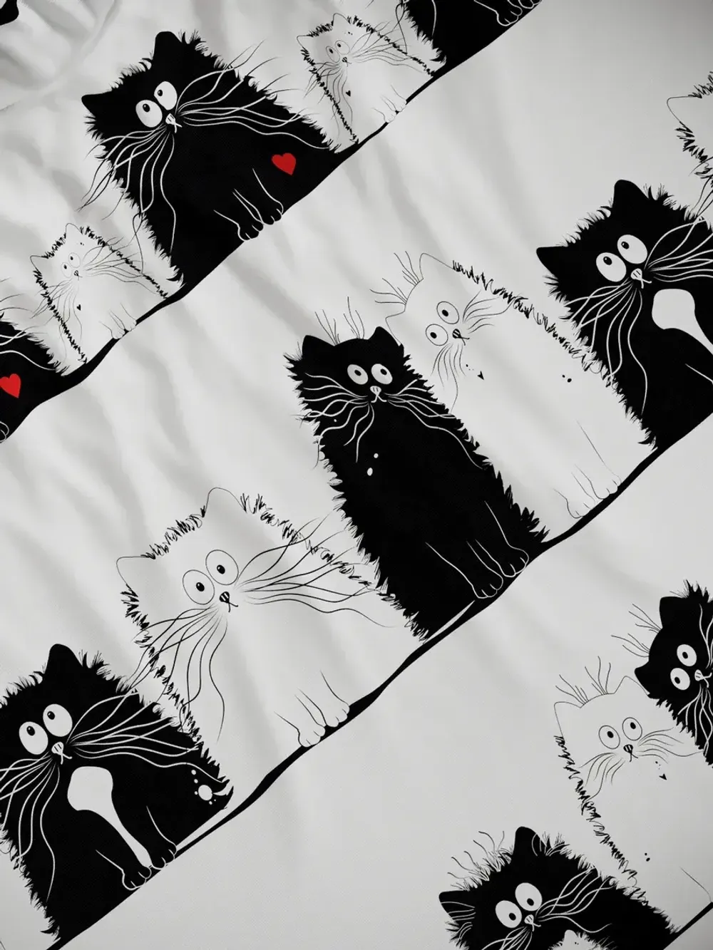 Наволочка комплект 2шт перкаль Сказка "Коты" 50x70 см на молнии