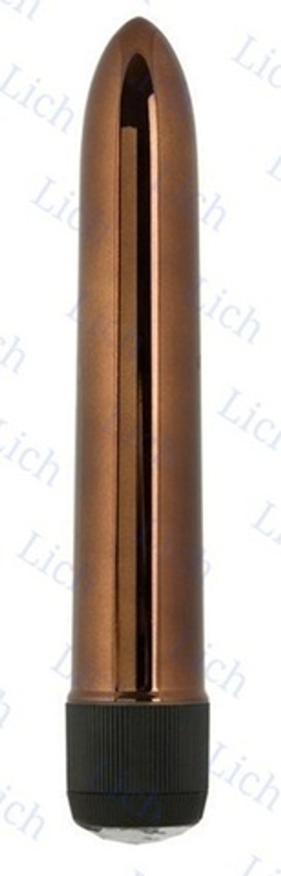 Бронзовый классический вибратор с кристаллом PRECIOUS GEMS