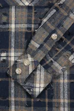 Рубашка  RUFF Global ripped plaid темно-синяя