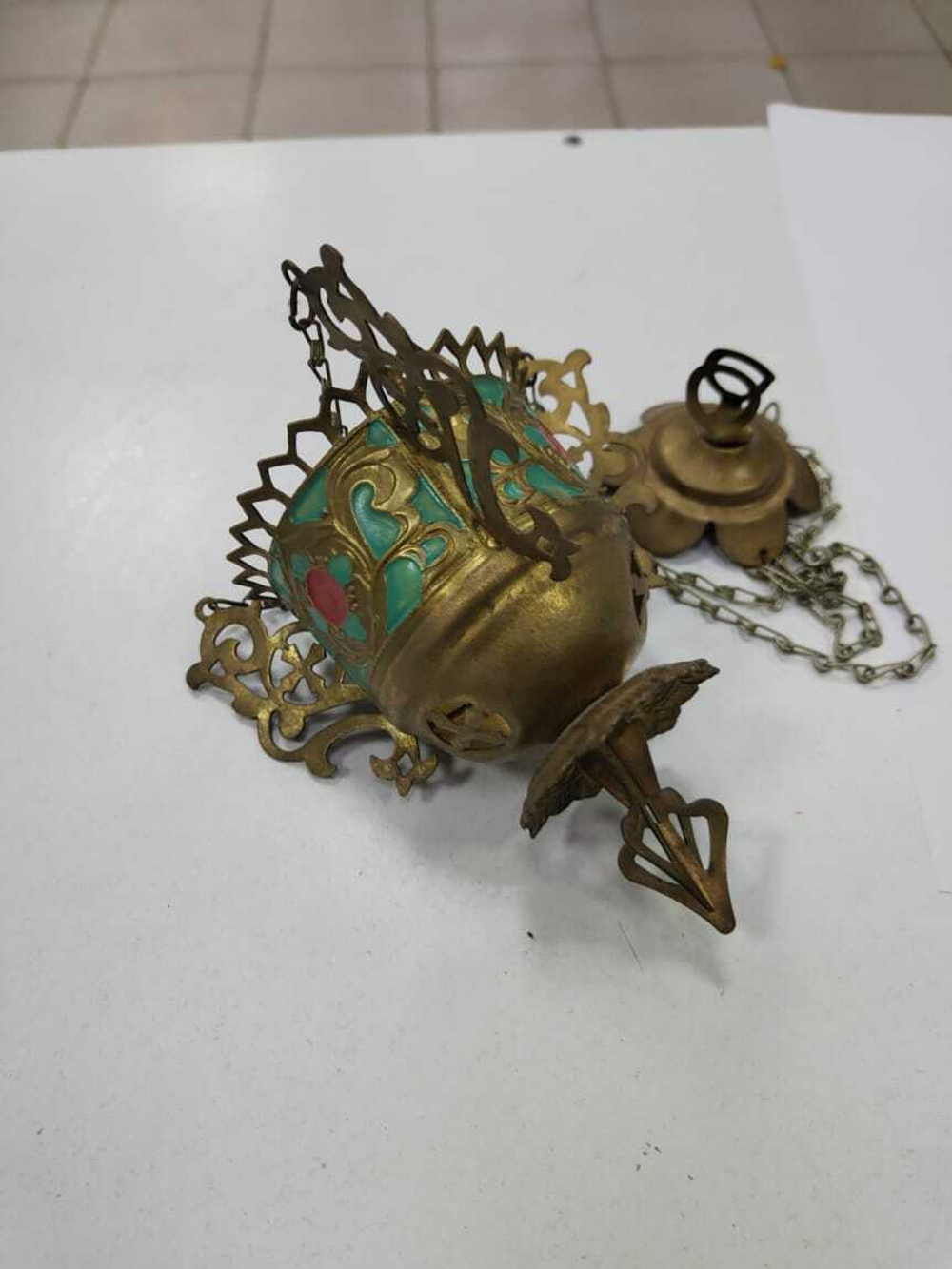 Церковная лампадка, кадило.антик