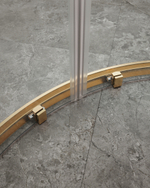 Душевой уголок Cezares MOLVENO-RH-22-130/120-C-BORO-IV, 130х120х195, профиль брашированное золото, прозрачное стекло