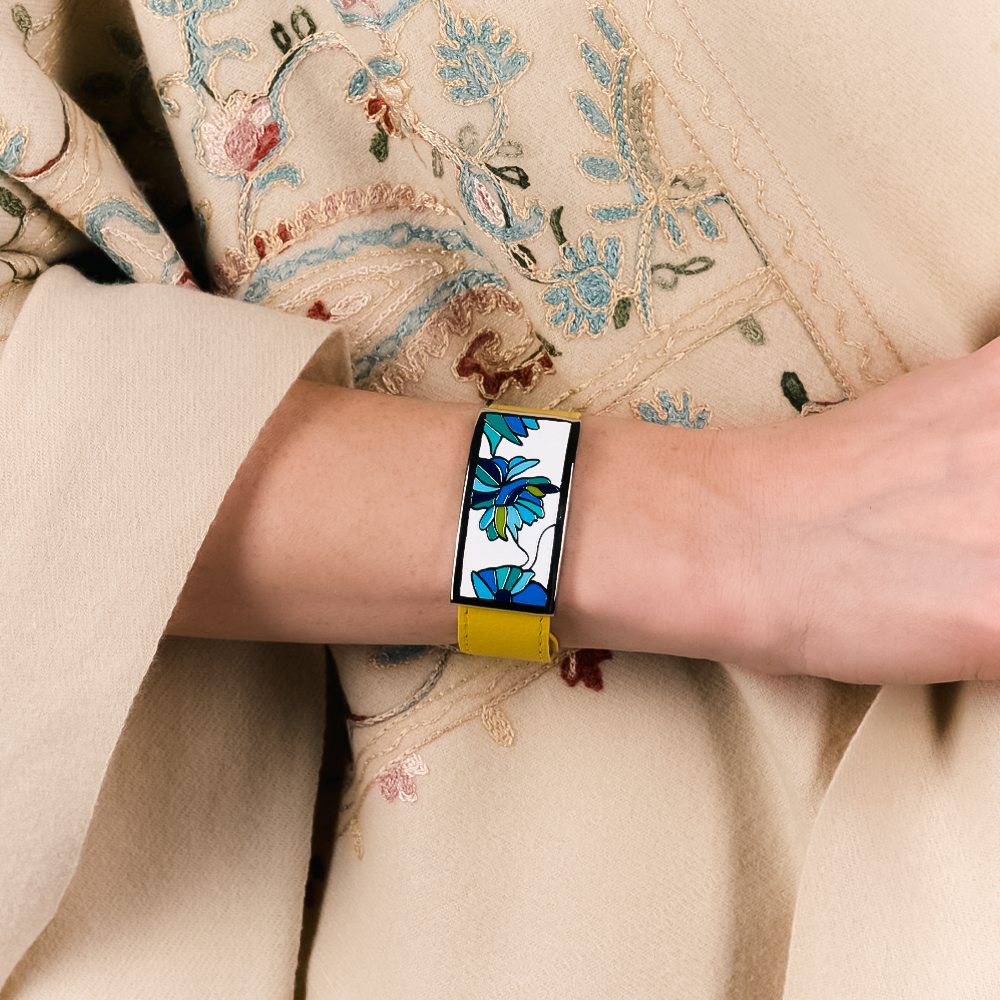 Браслет Fiore Luna на желтом кожаном ремешке CB13599-2A