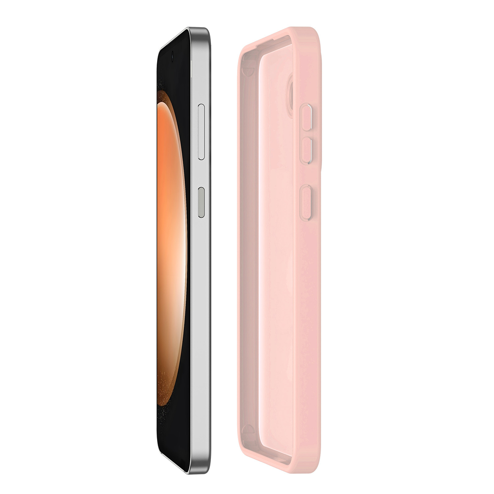 Прозрачный матовый чехол светло-розового цвета с MagSafe от Dux Ducis для Samsung Galaxy S25 FE, серия Yind Series Case