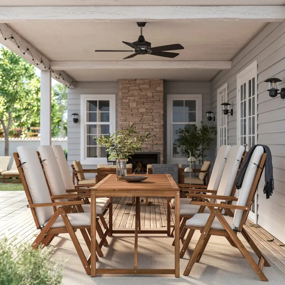 Стол + 6 стула -NÄMMARÖ / NАMMARО IKEA/  НАММАРО ИКЕА, 235х90х74 см, коричневый/белый