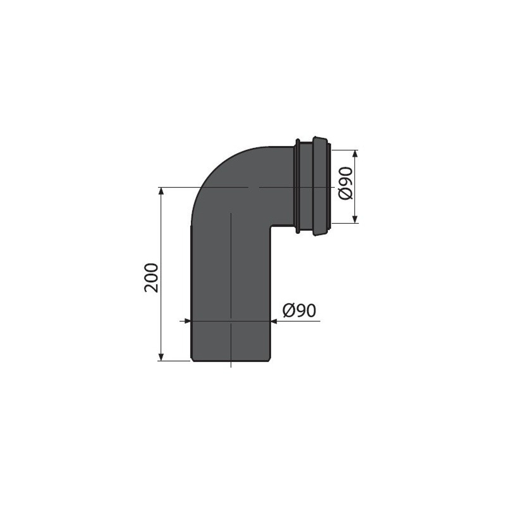 Колено стока, комплект 90/90 М908 ALCAPLAST