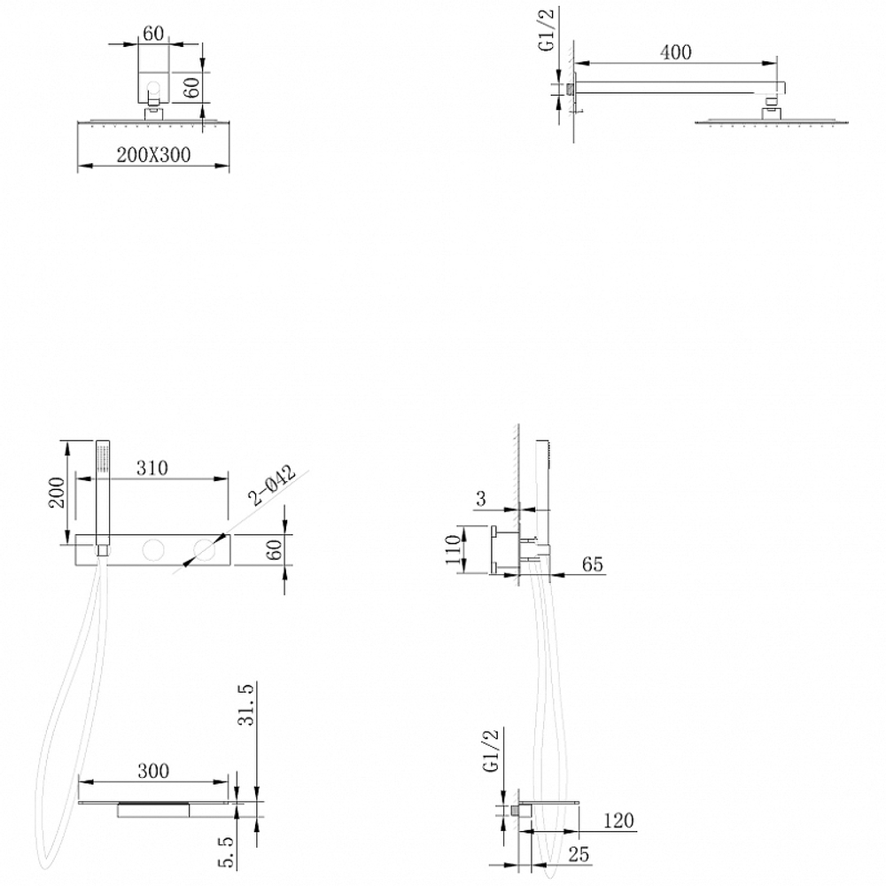 Душевая система Abber Rund AF8750NG с термостатом Никель