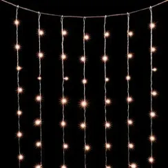 Светодиодный занавес 2*3 м., 600 экстра теплых белых LED ламп, облегченный, прозрачный провод ПВХ, LTC (PCL600NOT-10-2EWW)