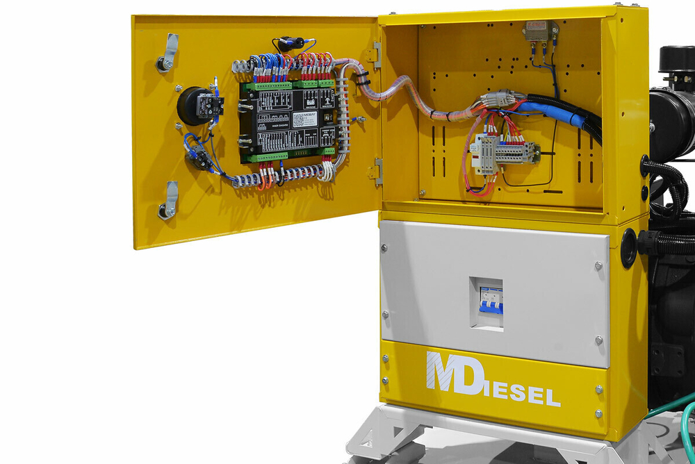 Резервный дизельный генератор МД ЭД-12-Т400-1РПМ29 в погодозащитном кожухе на шасси