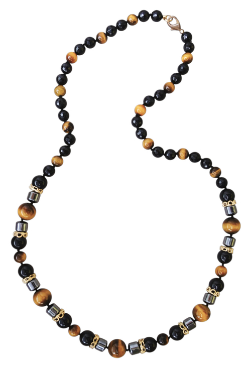 Бусы из агата и гематита (н-0646)