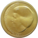 Нидерланды 10 евро 2002 ''Королевская свадьба'' позолота (Proof)