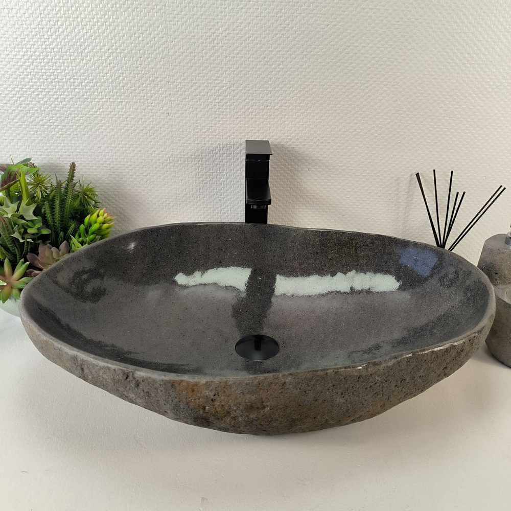 Раковина из речного камня RS-65393 65*46*15 0863
