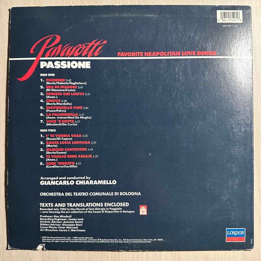 Pavarotti- Passione (США 1985г.)