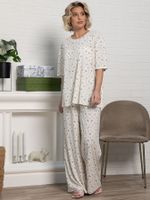 Костюм домашний с брюками Мона (бежево-голубой) К15210-1М LT Collection