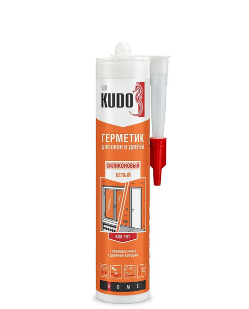 Герметик для окон и дверей KUDO HOME KSK-191 силиконовый белый, 280 мл
