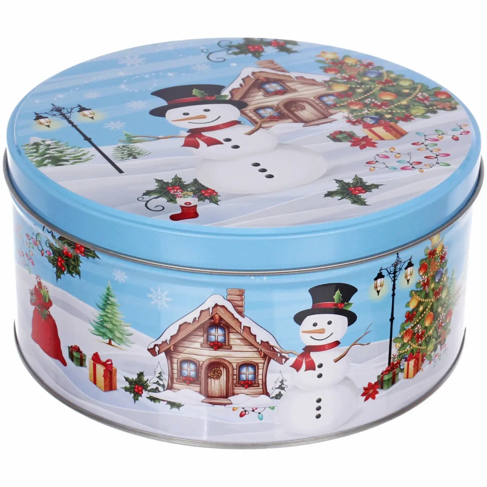 Банка жестяная «Сказочный Снеговик» 1500мл, 16,5*8см