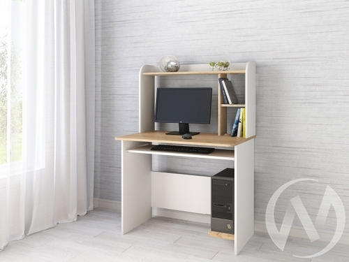 Стол компьютерный Грета-2 (белый/дуб крафт золотой)