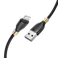 USB HOCO U92 Gold collar, USB - Lightning, 2.4А, 1.2 м, черный