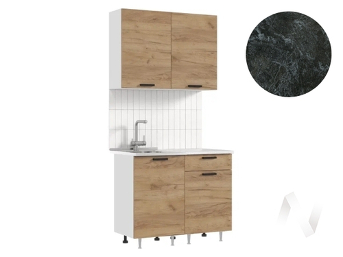 Кухня Рио NEW ЛДСП 1;0м (белый/дуб крафт/кастилло темный)