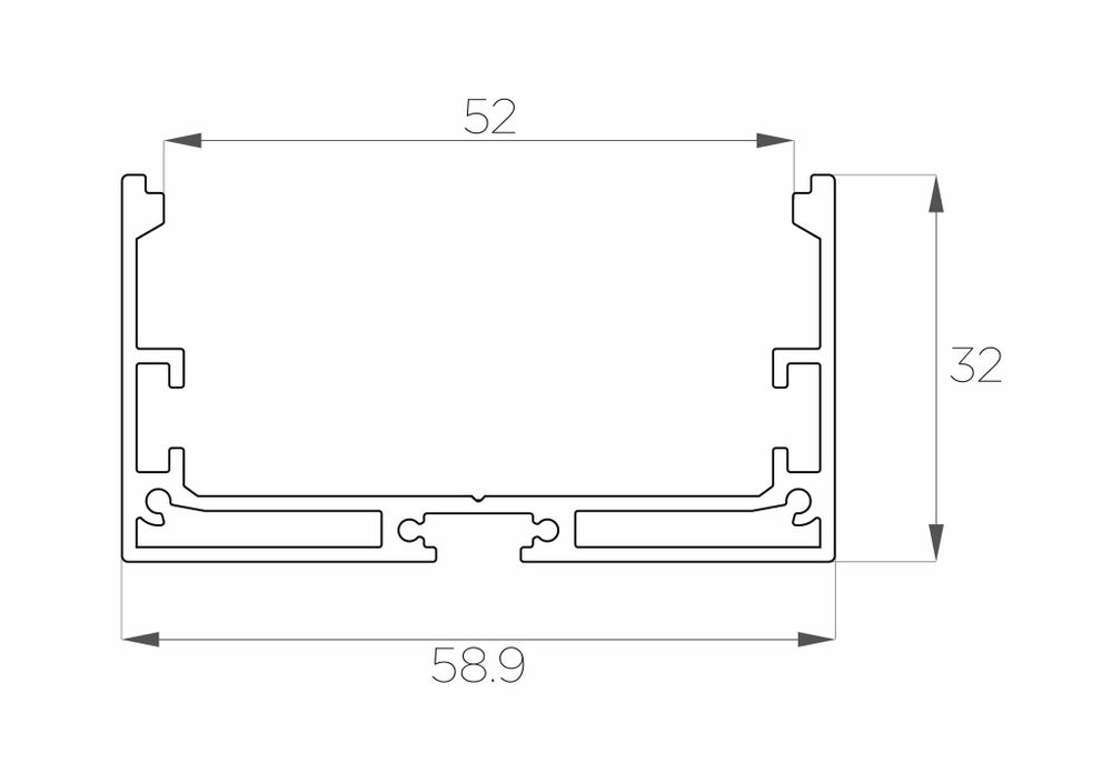 Профиль накладной алюминиевый AP-3260-2 Anod