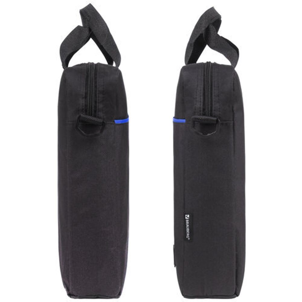Сумка портфель BRAUBERG PRACTICAL с отделением для ноутбука 15,6", Blue line, черная, 29х40х7 см, 272603